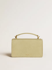 Golden Goose Small Venezia Bag in light green python-print leather with gold details