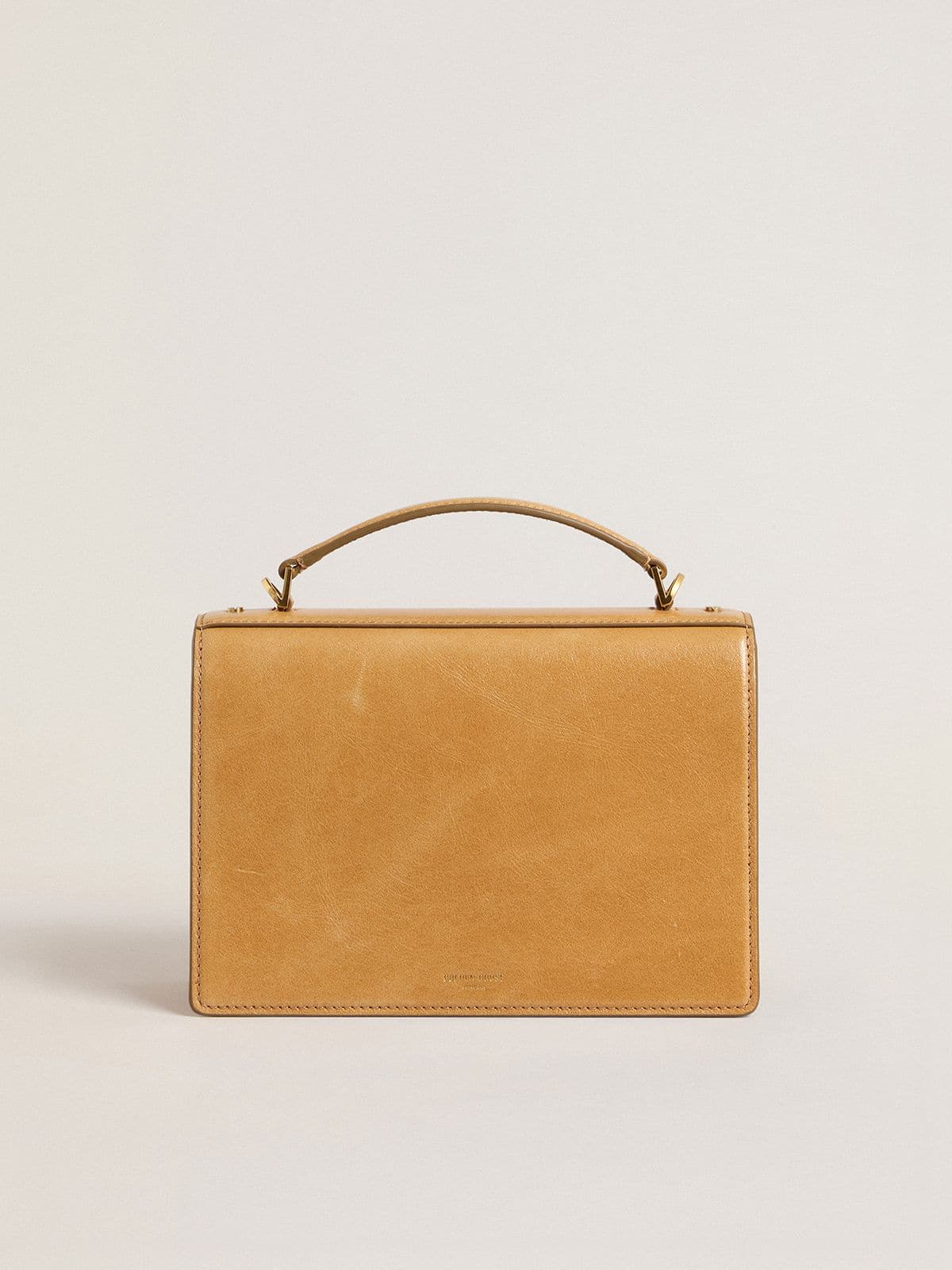 Golden Goose Venezia Bag in ochre yellow embossed leather with gold details