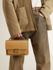Golden Goose Venezia Bag in ochre yellow embossed leather with gold details