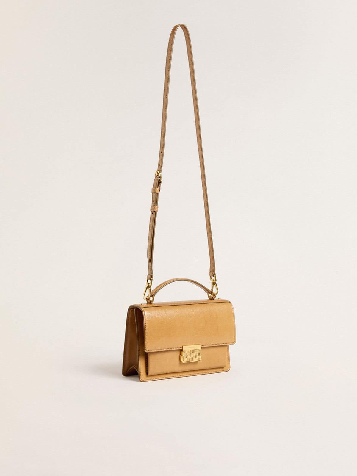 Golden Goose Venezia Bag in ochre yellow embossed leather with gold details