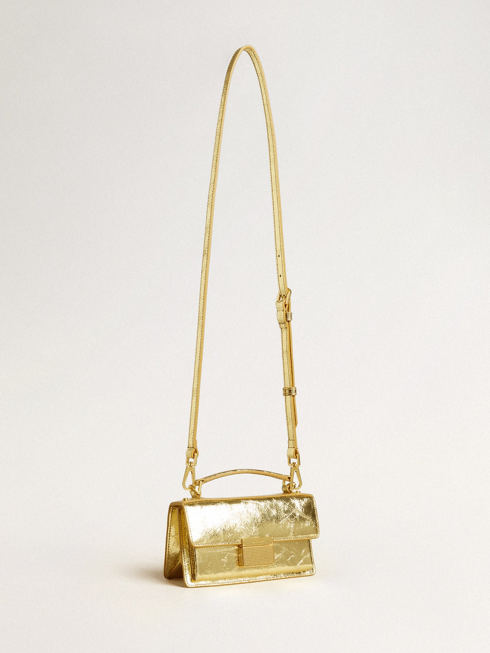 Golden Goose Small Venezia Bag in gold metallic leather with gold details