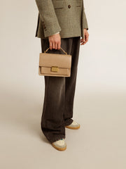 Golden Goose Venezia Bag in beige boarded leather with gold details