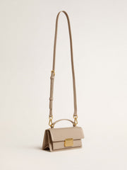 Golden Goose Small Venezia Bag in beige boarded leather with gold details
