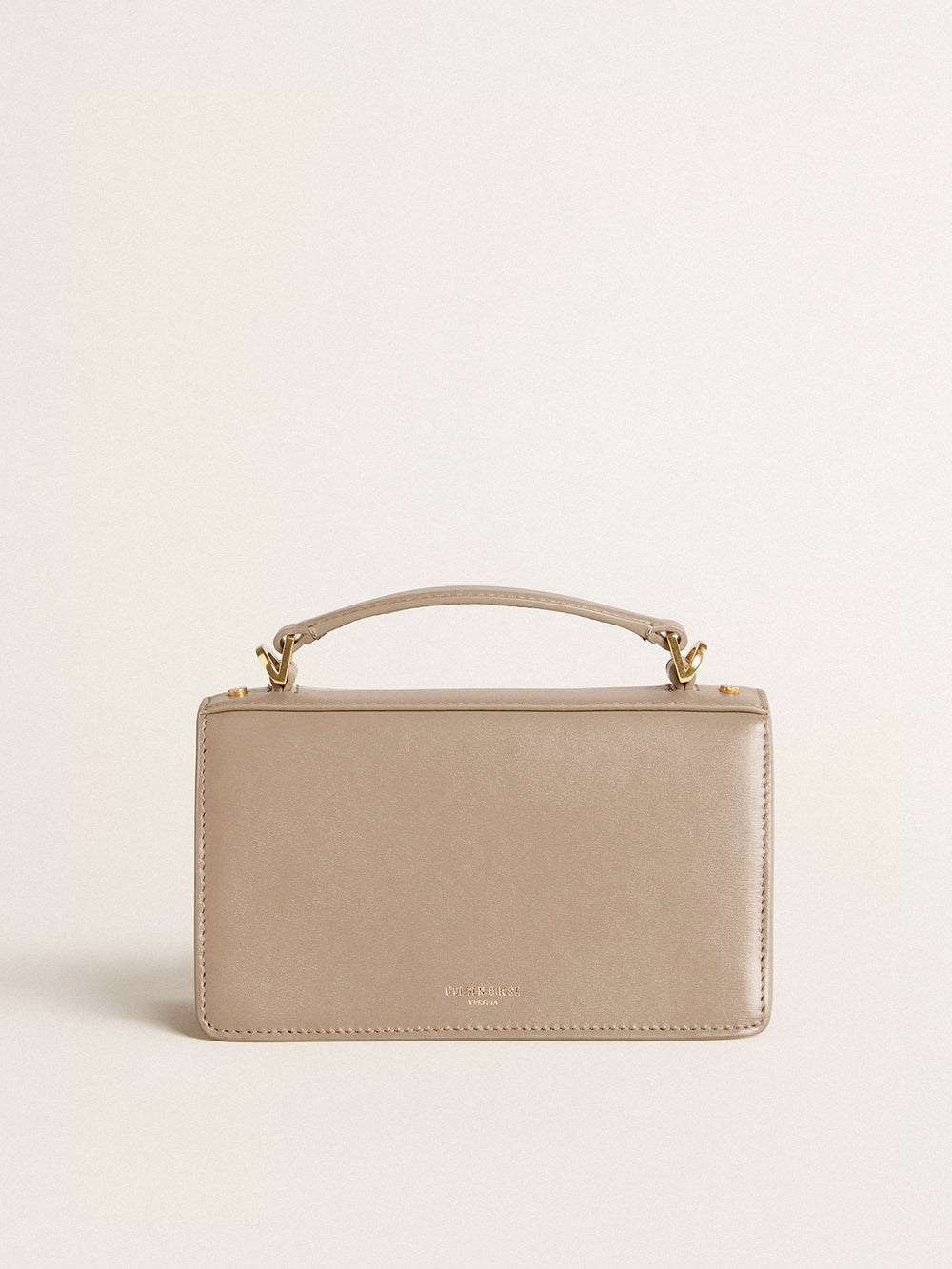 Golden Goose Small Venezia Bag in beige boarded leather with gold details