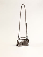 Golden Goose Small Venezia Bag in anthracite-gray metallic leather with black details