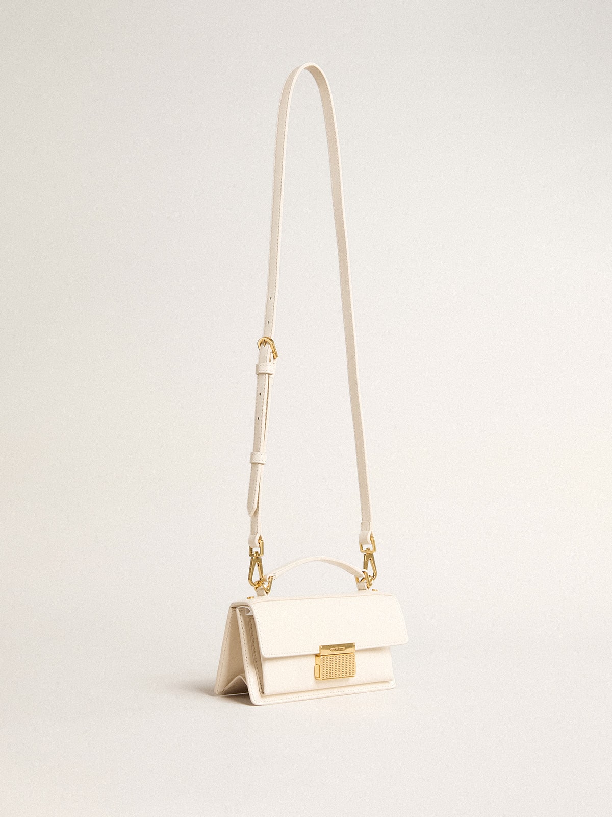 Golden Goose Small Venezia Bag in butter-colored boarded leather with gold details