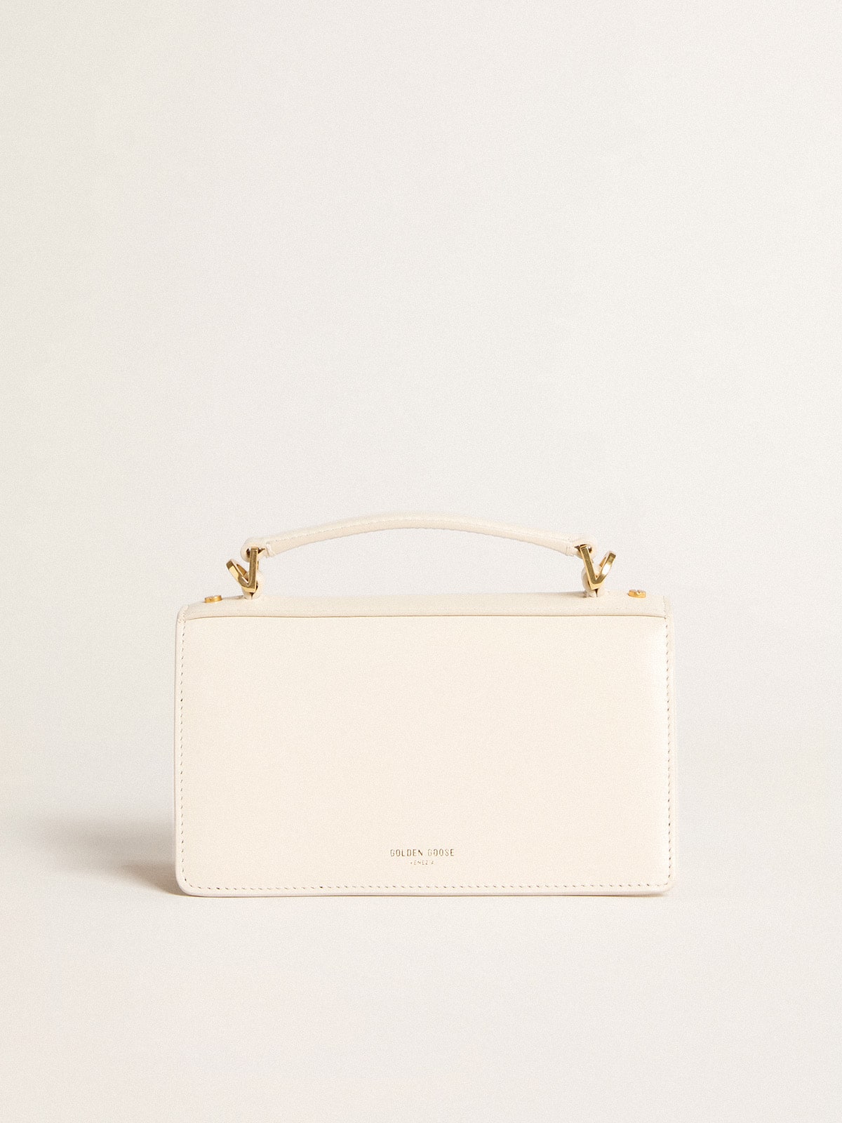Golden Goose Small Venezia Bag in butter-colored boarded leather with gold details
