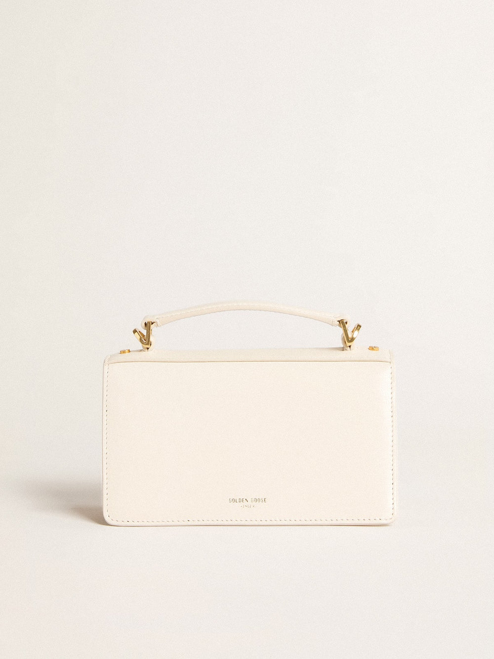 Golden Goose Small Venezia Bag in butter-colored boarded leather with gold details