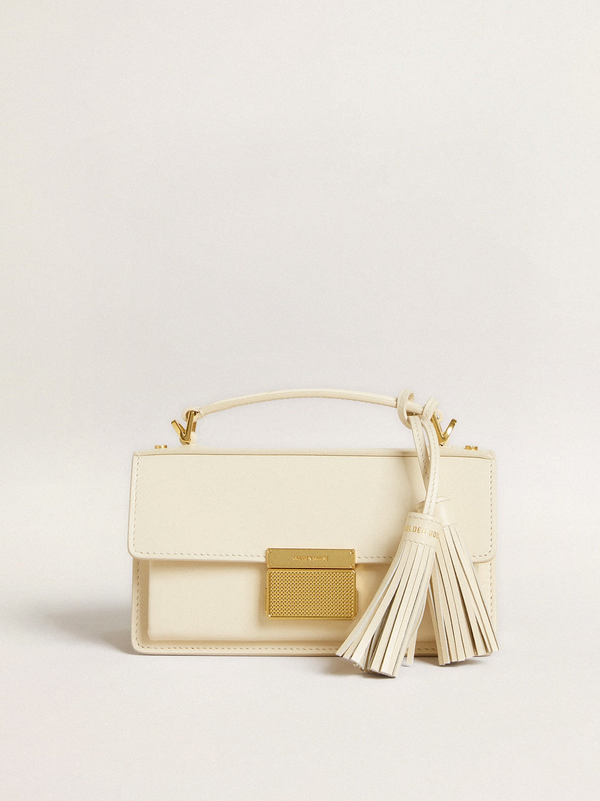 Golden Goose Small Venezia Bag in butter-colored boarded leather with gold details