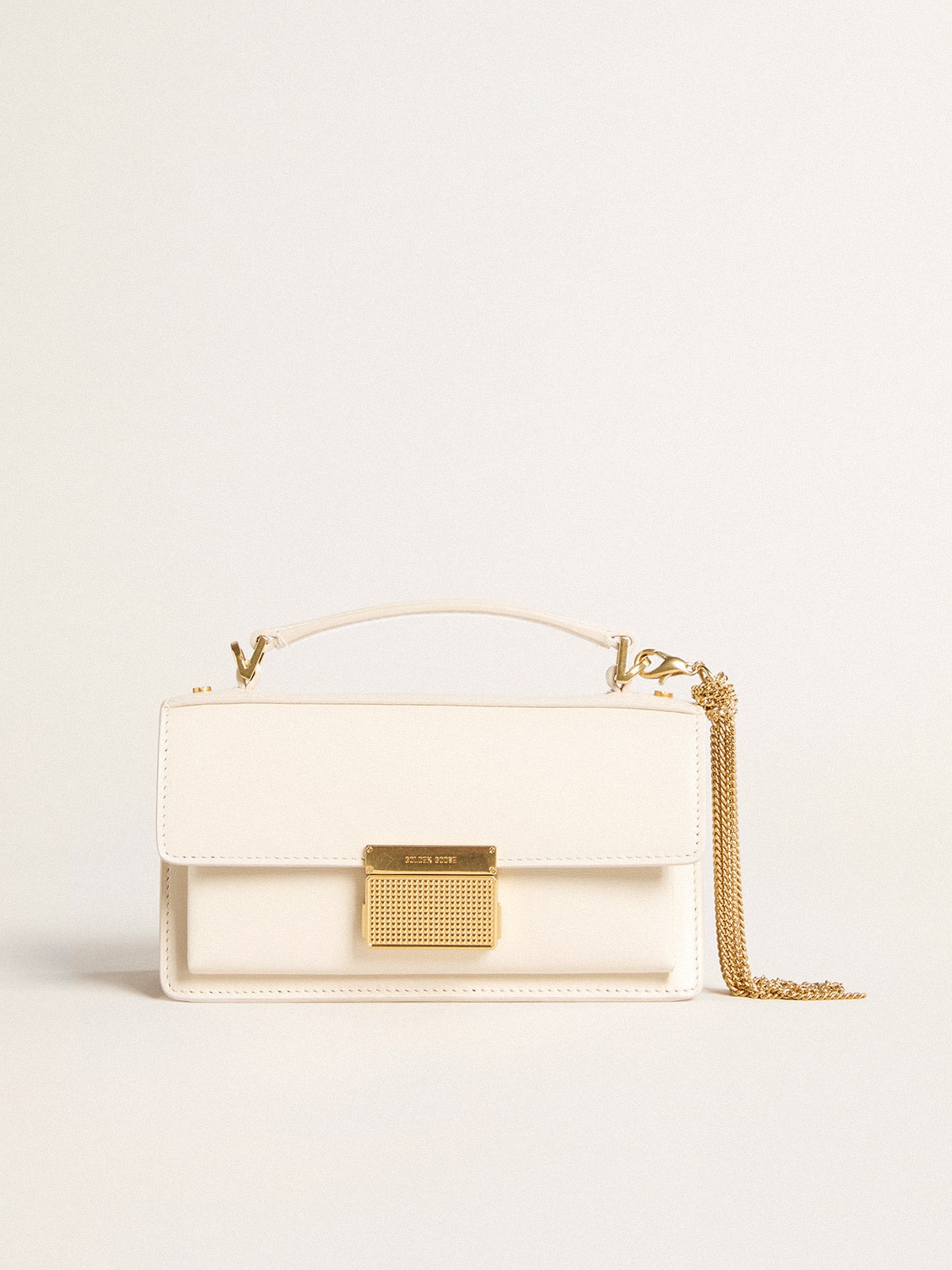 Golden Goose Small Venezia Bag in butter-colored boarded leather with gold details