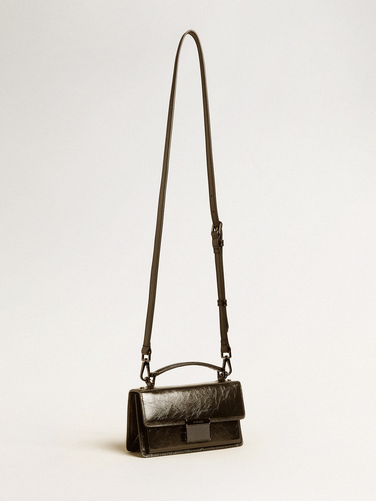 Golden Goose Small Venezia Bag in black metallic leather with black details