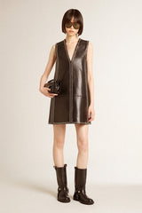Golden Goose Small Venezia Bag in black metallic leather with black details