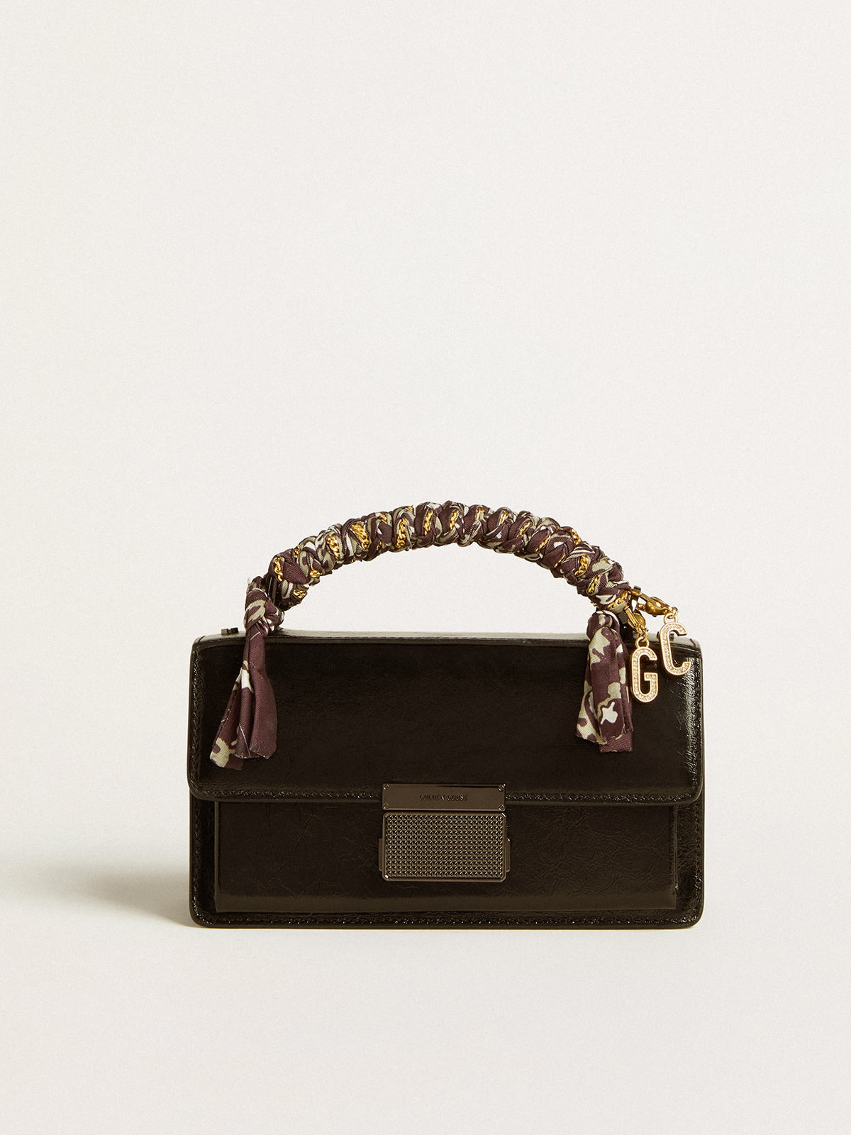 Golden Goose Small Venezia Bag in black metallic leather with black details