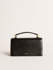 Golden Goose Small Venezia Bag in black boarded leather with gold details