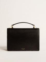Golden Goose Venezia Bag in black boarded leather with gold details