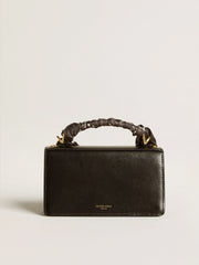 Golden Goose Small Venezia Bag in black boarded leather with silk scarf and charm