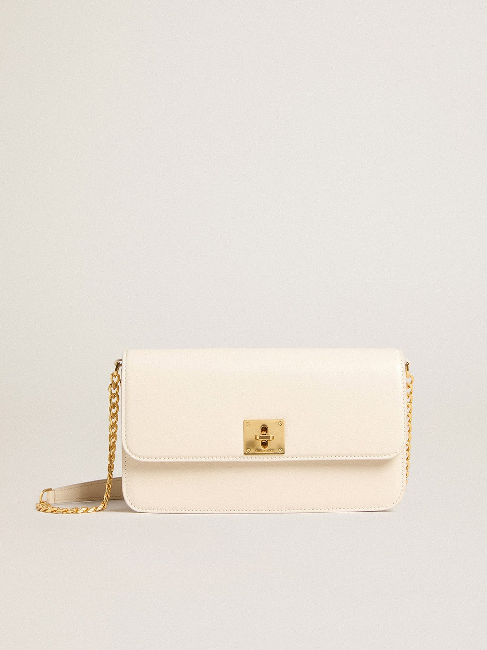Golden Goose Gioia Bag in butter-colored boarded leather with gold details