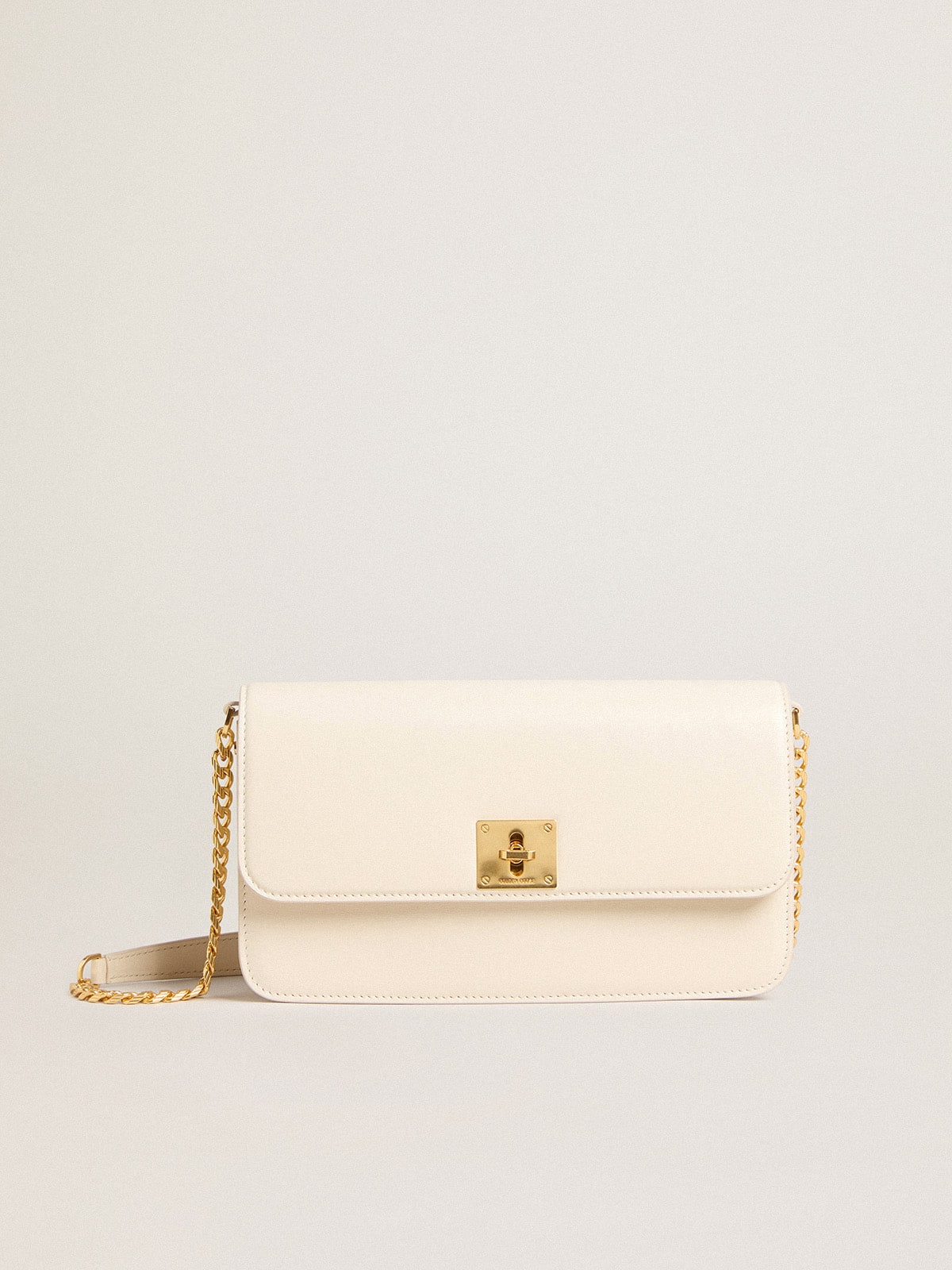 Golden Goose Gioia Bag in butter-colored boarded leather with gold details