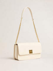 Golden Goose Gioia Bag in butter-colored boarded leather with gold details
