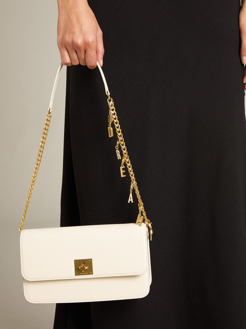 Golden Goose Gioia Bag in butter-colored boarded leather with gold details