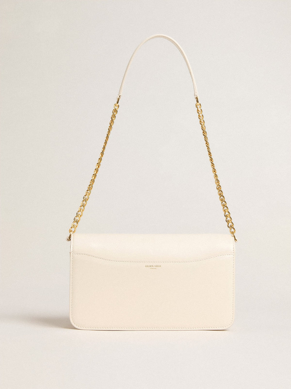 Golden Goose Gioia Bag in butter-colored boarded leather with gold details