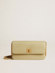 Golden Goose Gioia Bag in mineral-gray sheepskin leather with gold details