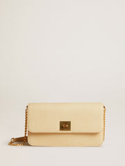 Golden Goose Gioia Bag in vanilla-colored sheepskin leather with gold details