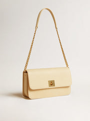 Golden Goose Gioia Bag in vanilla-colored sheepskin leather with gold details