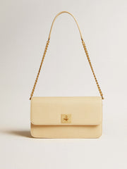 Golden Goose Gioia Bag in vanilla-colored sheepskin leather with gold details