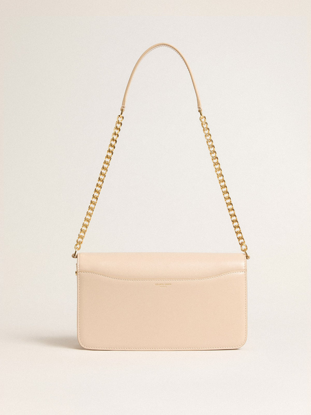 Golden Goose Gioia Bag in pale pink boarded leather with gold details