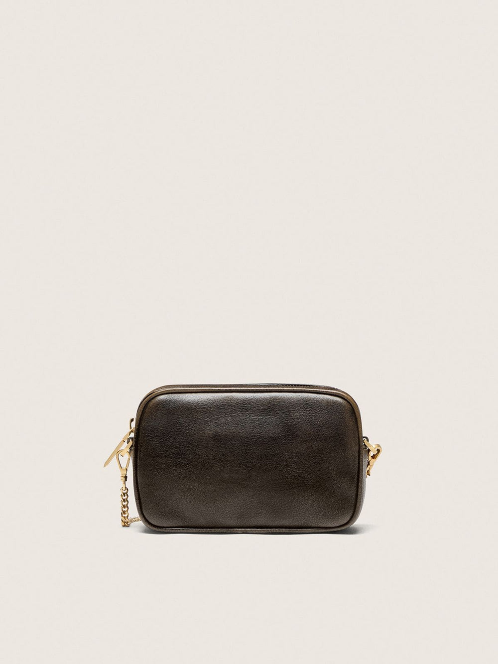Golden Goose Mini Star Bag in distressed dark-brown leather with tone-on-tone star