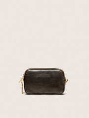 Golden Goose Mini Star Bag in distressed dark-brown leather with tone-on-tone star