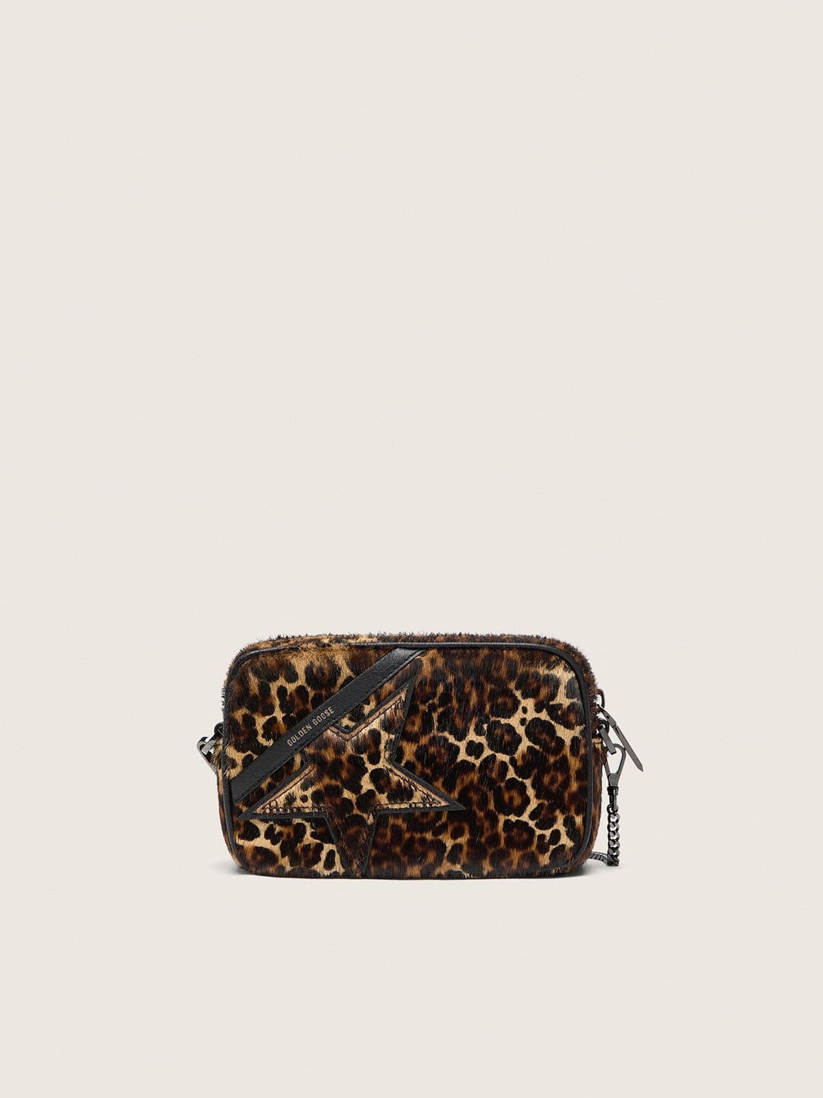 Golden Goose Mini Star Bag in animal-print pony skin with tone-on-tone star