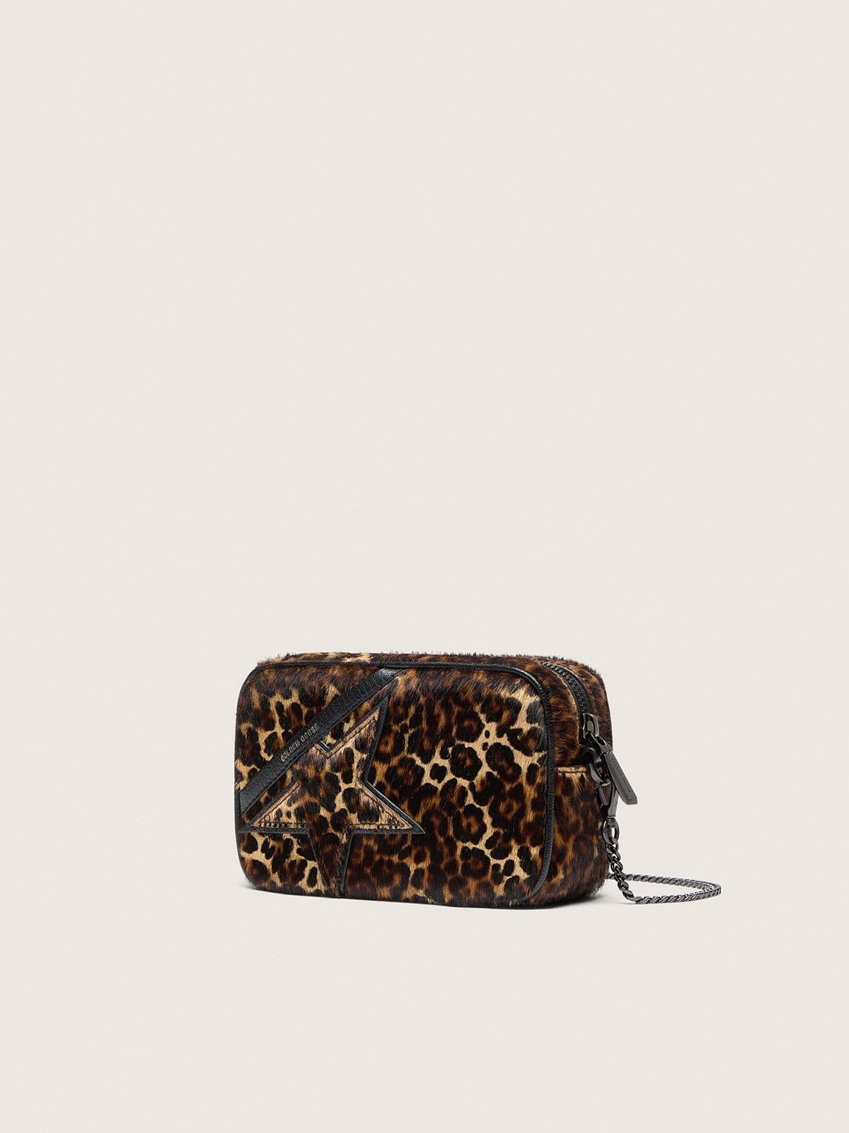 Golden Goose Mini Star Bag in animal-print pony skin with tone-on-tone star