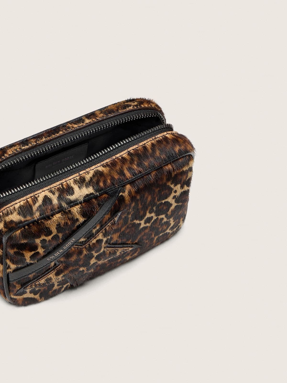 Golden Goose Mini Star Bag in animal-print pony skin with tone-on-tone star