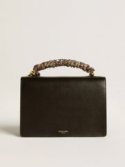Golden Goose Venezia Bag in black boarded leather with scarf and double charm