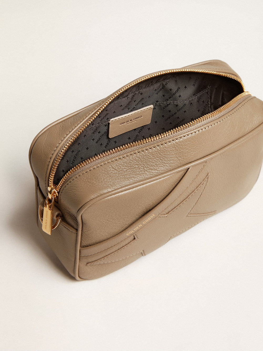 Golden Goose Star Bag in sage-green leather with tone-on-tone star