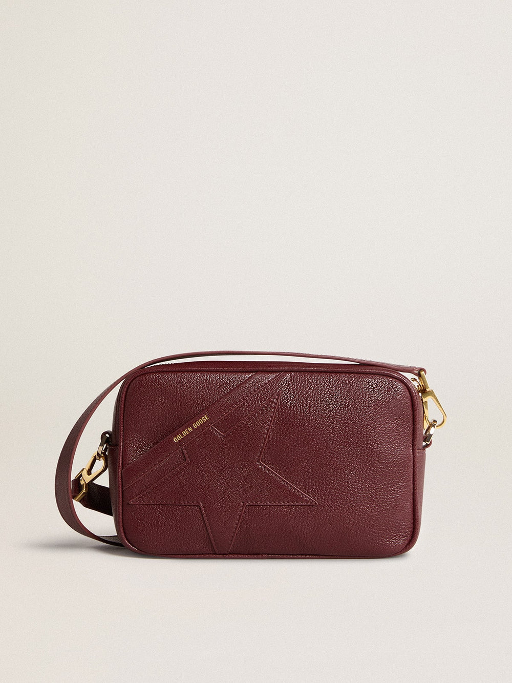 Golden Goose Star Bag in wine-red leather with tone-on-tone star