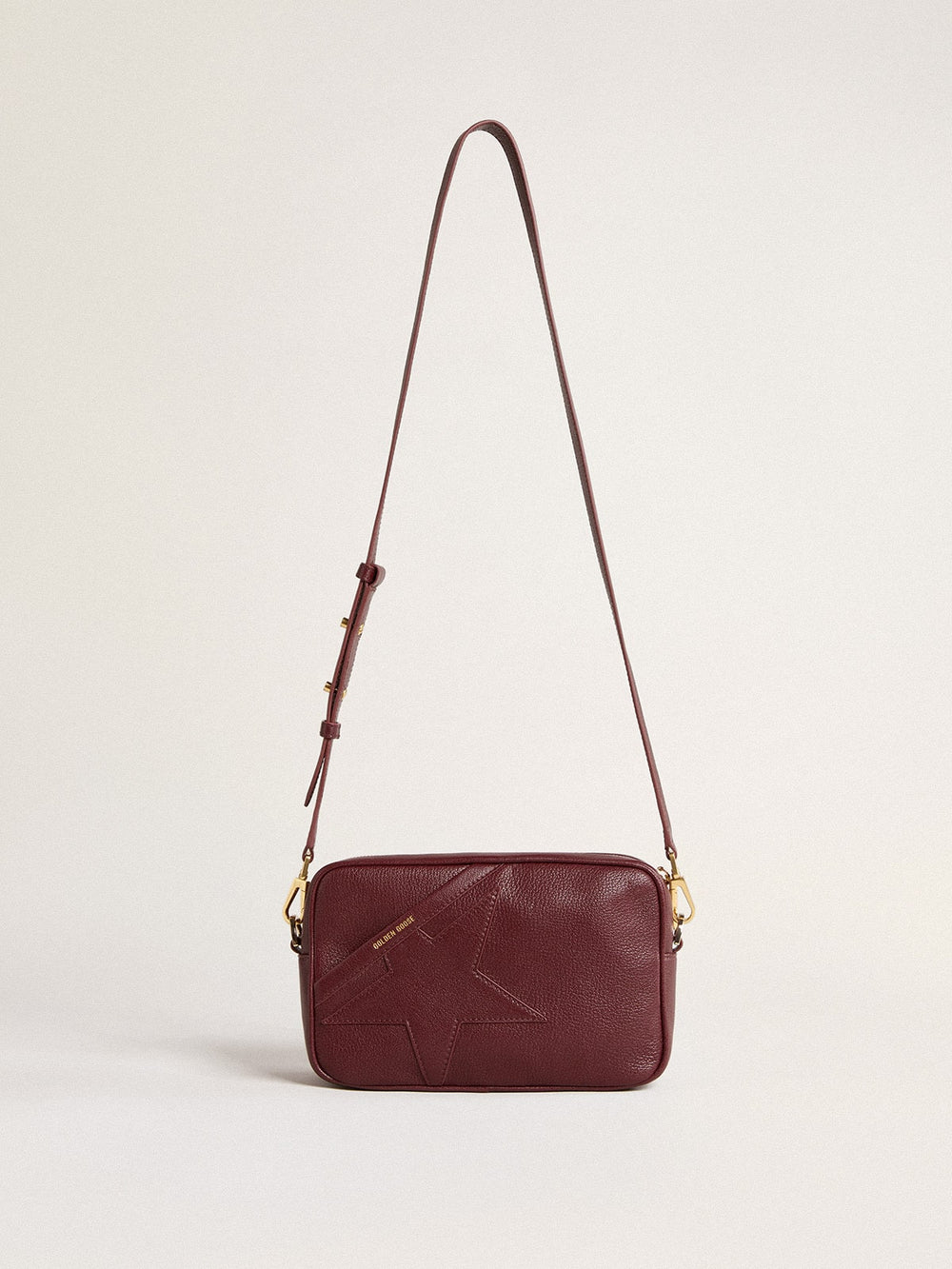 Golden Goose Star Bag in wine-red leather with tone-on-tone star
