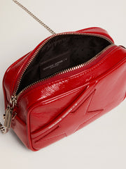 Golden Goose Women's Mini Star Bag in red painted leather with tone-on-tone star