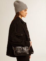 Golden Goose Star Bag in glossy black leather with tone-on-tone star