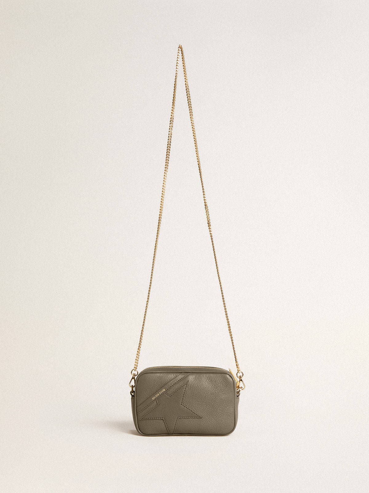 Golden Goose Mini Star Bag in sage-green leather with tone-on-tone star