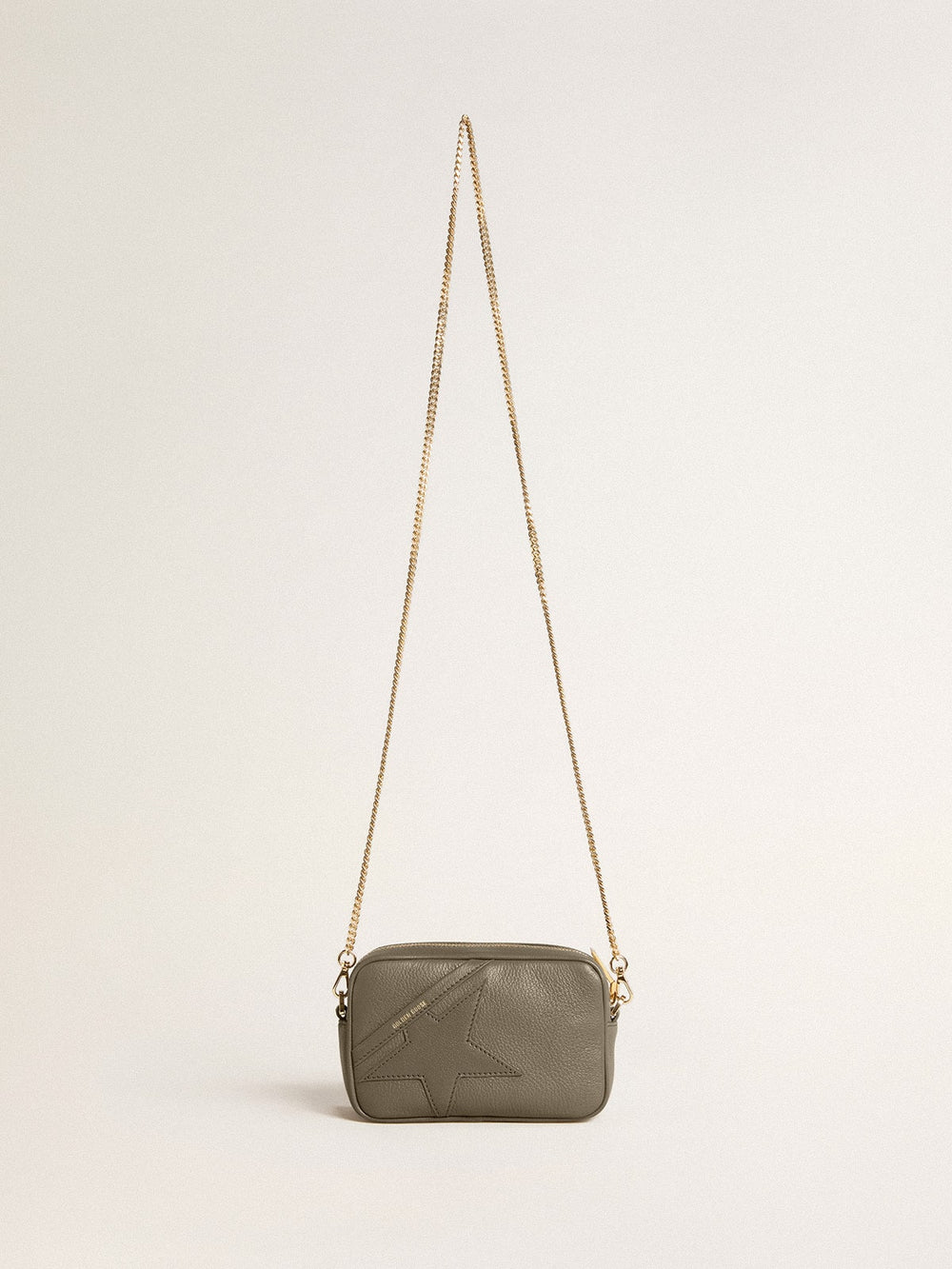 Golden Goose Mini Star Bag in sage-green leather with tone-on-tone star