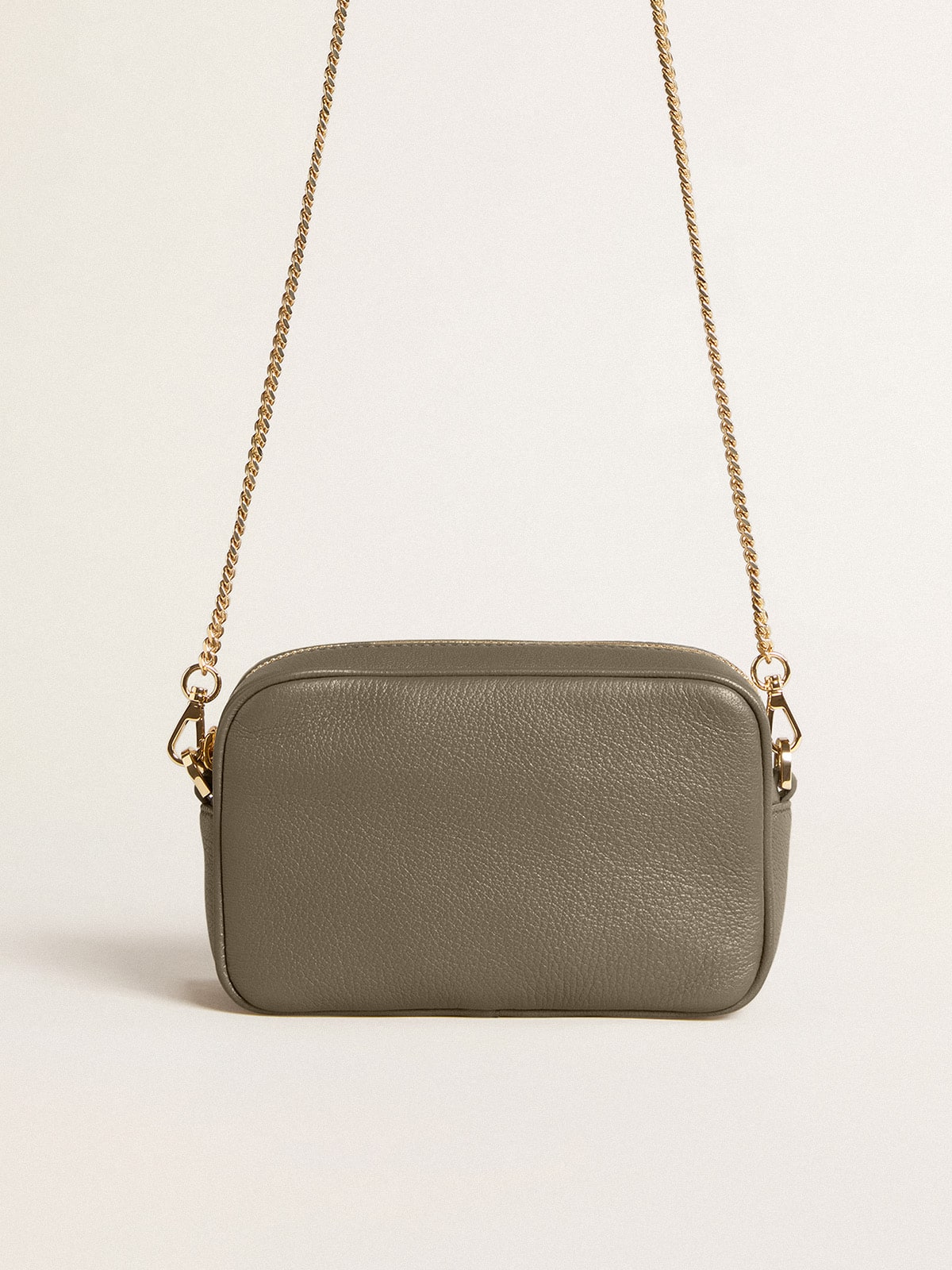 Golden Goose Mini Star Bag in sage-green leather with tone-on-tone star