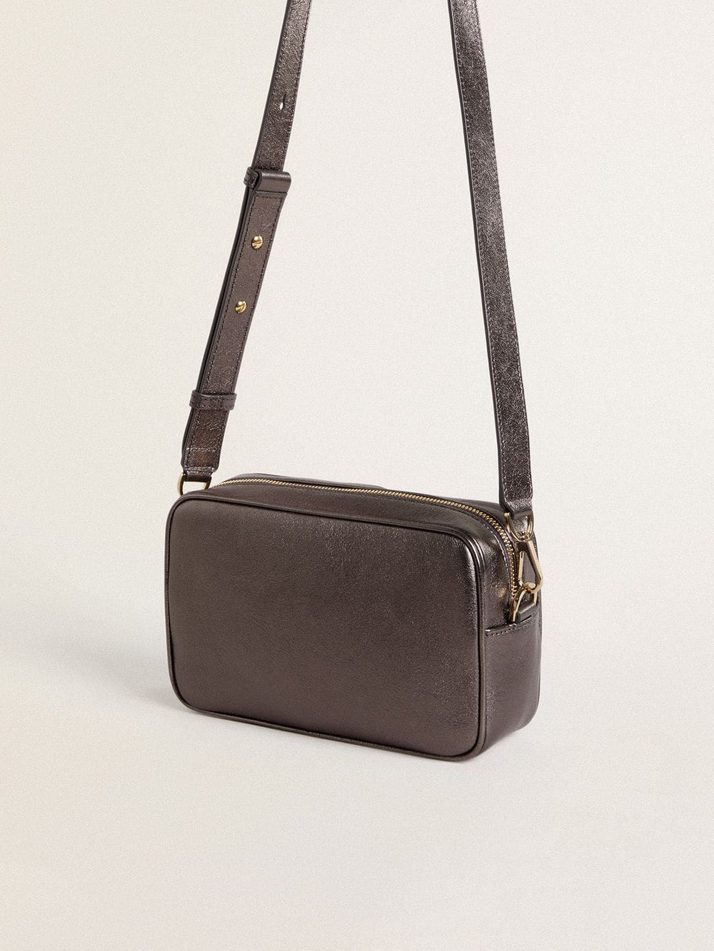 Golden Goose Star Bag in gray metallic leather with Swarovski crystal star