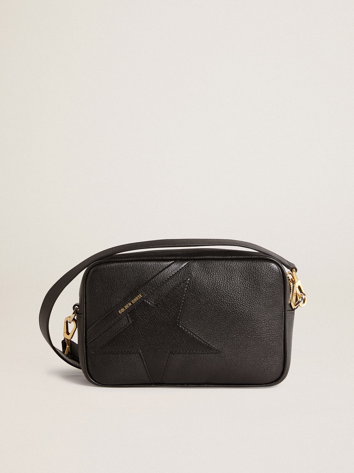 Golden Goose Star Bag in black leather with tone-on-tone star