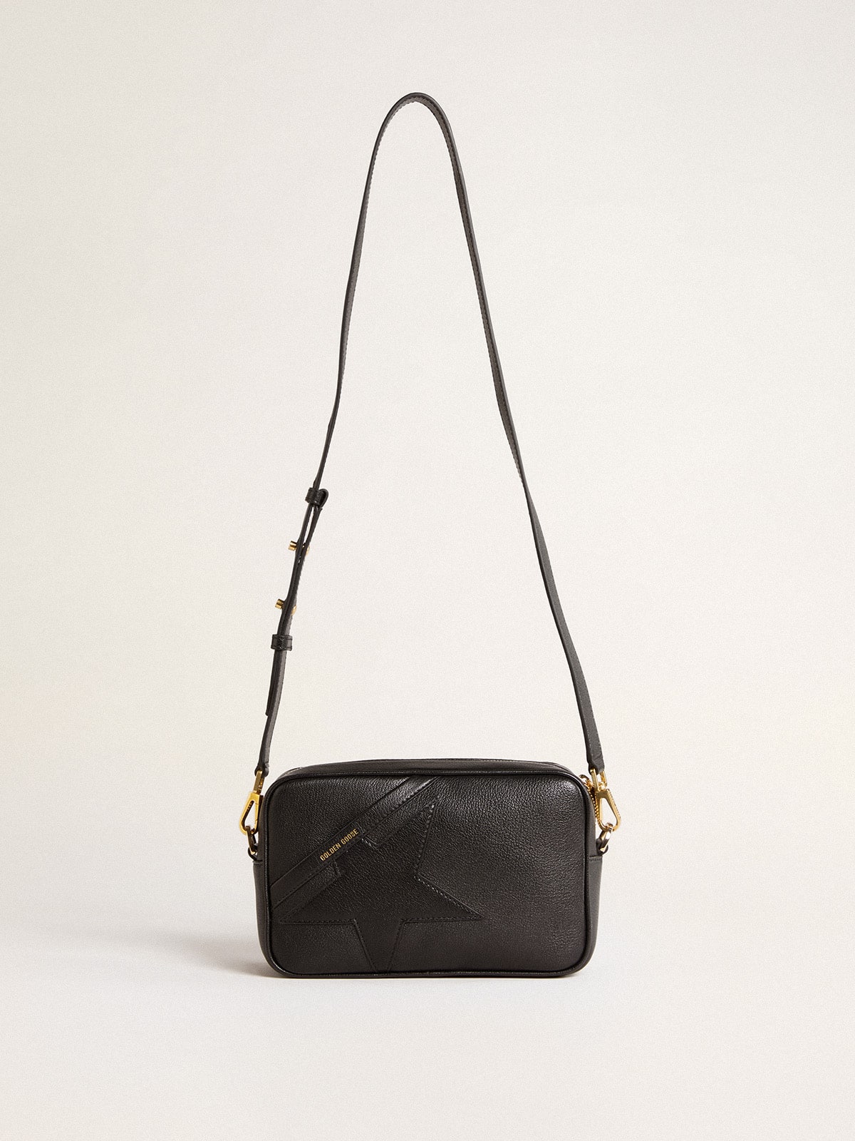 Golden Goose Star Bag in black leather with tone-on-tone star