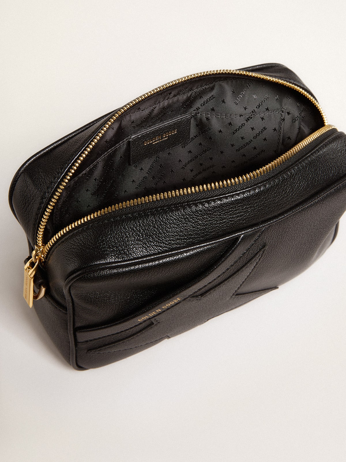 Golden Goose Star Bag in black leather with tone-on-tone star
