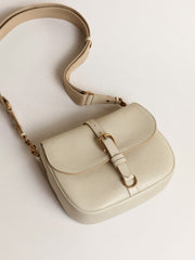 Golden Goose Medium Sally Bag in porcelain leather with buckle and contrasting shoulder strap