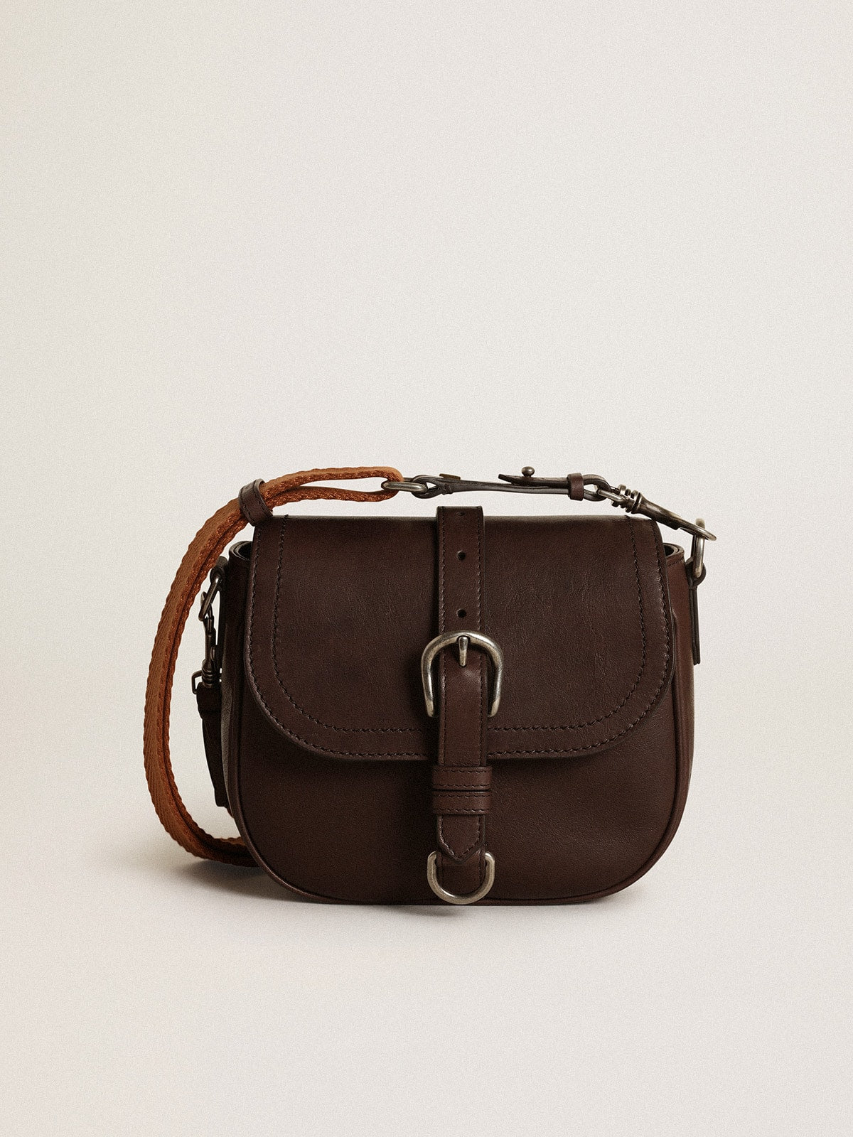 Golden Goose Women's Francis Bag small in dark brown leather